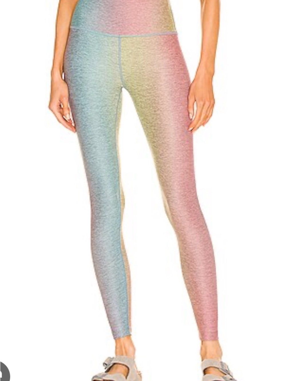 Beyond Yoga Pastel Pink & Heather Gray Ombre Leggings
